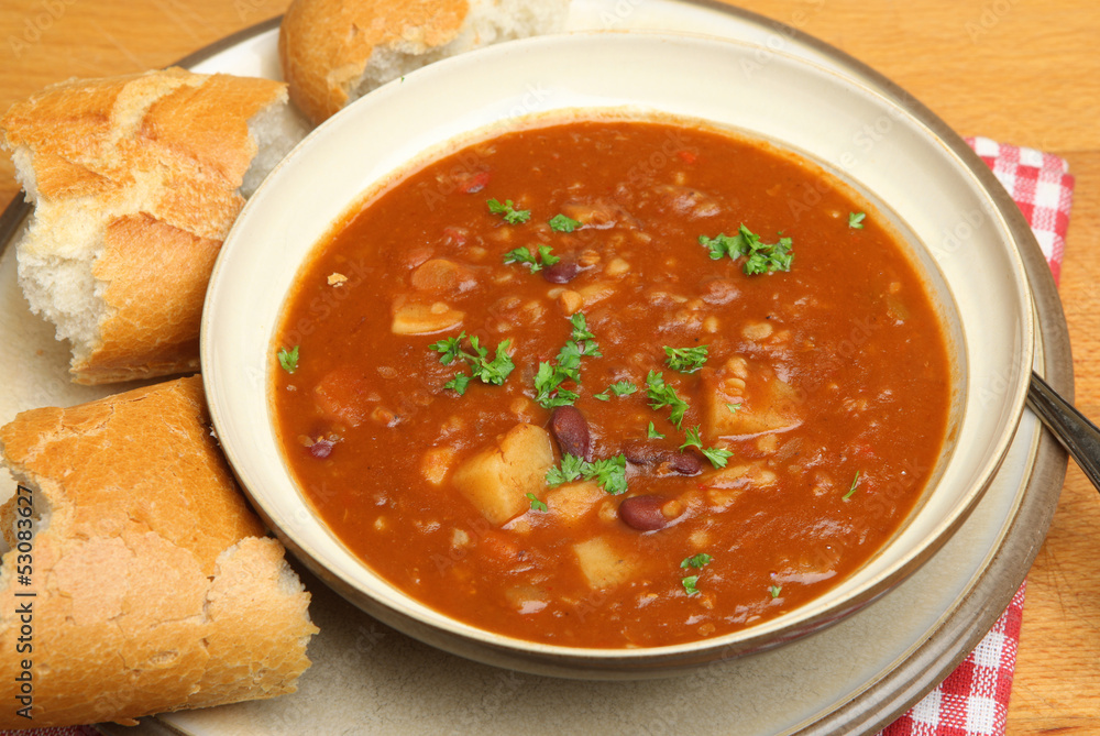 Beef Soup with Crusty Bread Beef Soup with Crusty Bread