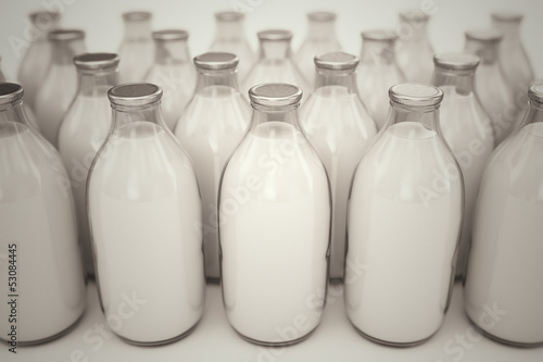 Milk bottles.