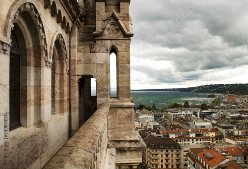 view of Geneva from Cathedral Saint Pierre, Switzerland
