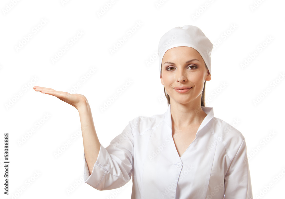 female medical professional isolated on white background. female medical professional isolated on white background.