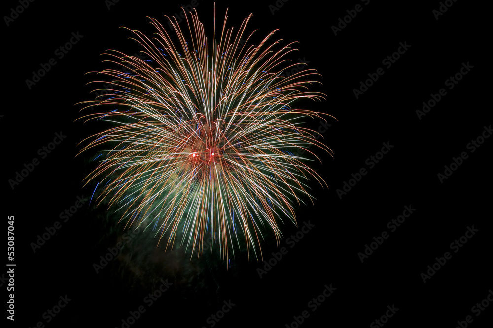 Fireworks on black background