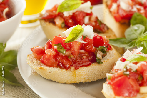 Homemade Tomato and Basil Bruschetta