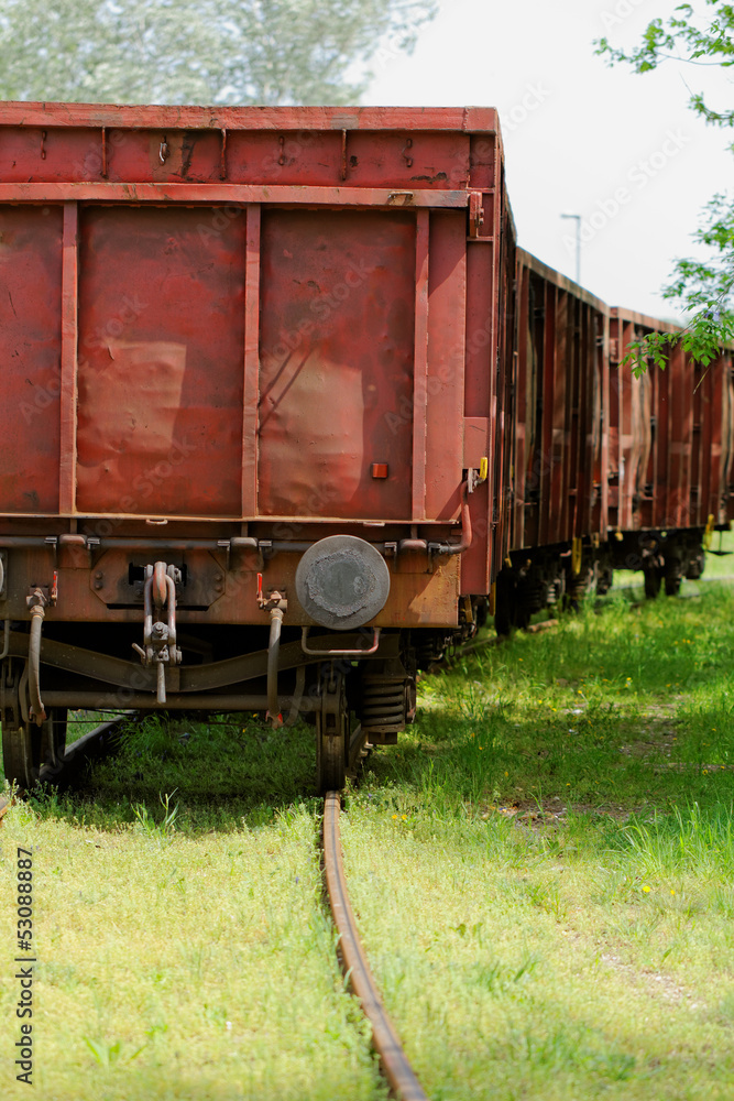 Old wagon, in an unused railway track