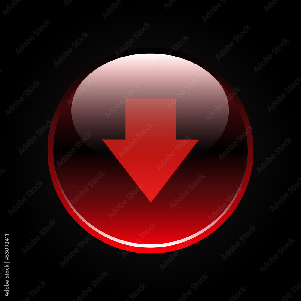 Red glossy arrow down button Red glossy arrow down button