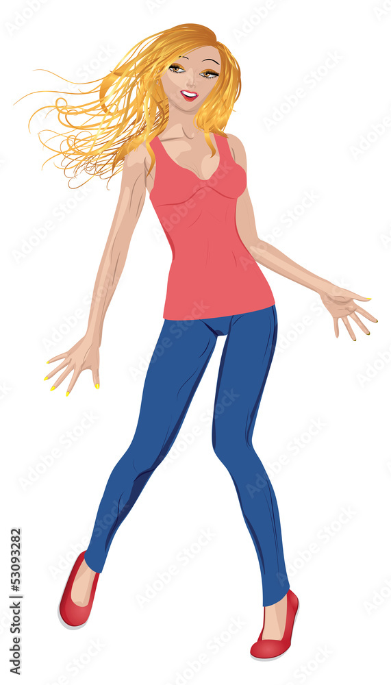 Girl in casual wear Girl in casual wear