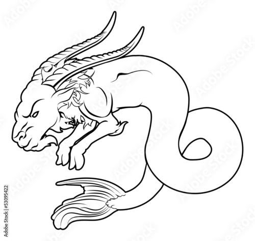 Stylised sea goat illustration