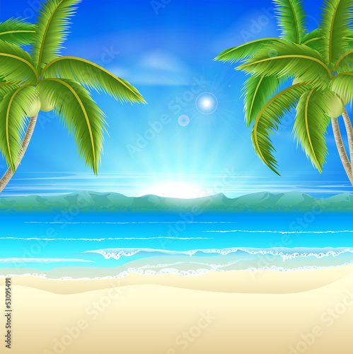 Beach summer holiday background