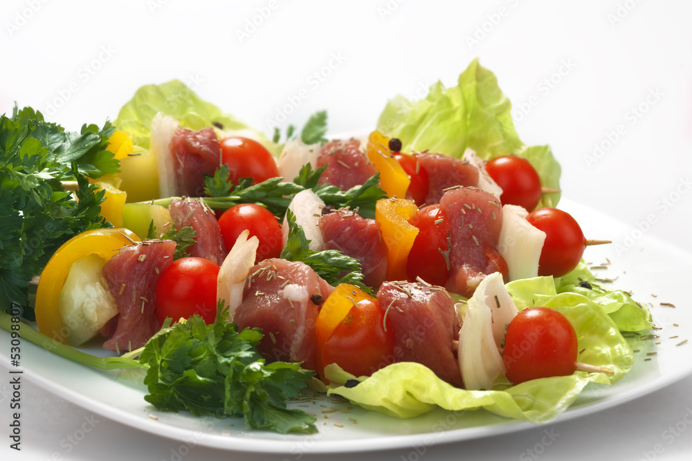 Fresh skewers with vegetables Fresh skewers with vegetables