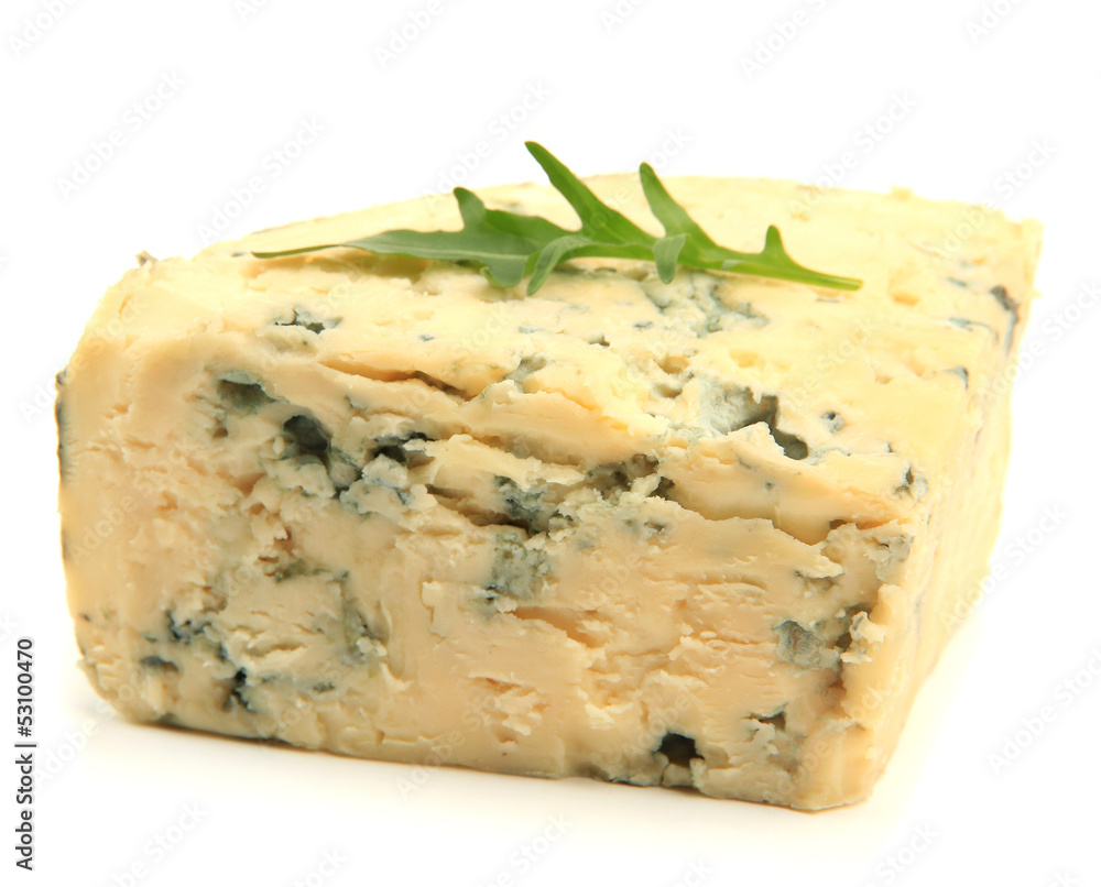Tasty blue cheese, isolated on white Tasty blue cheese, isolated on white
