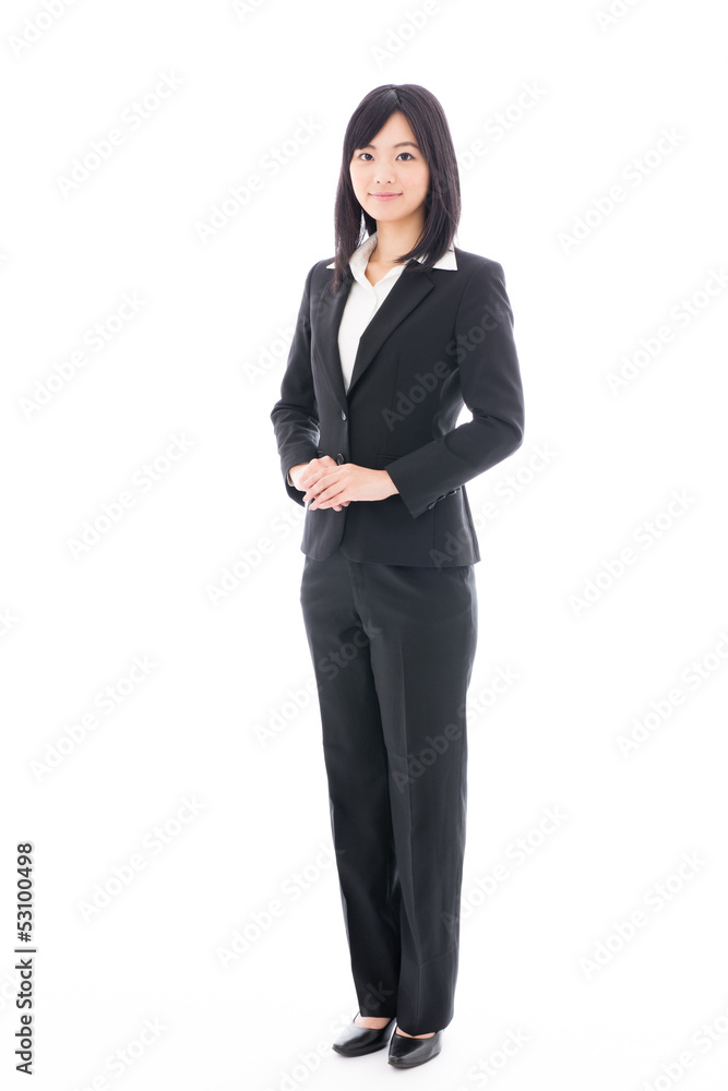 attractive asian businesswoman on white background attractive asian businesswoman on white background