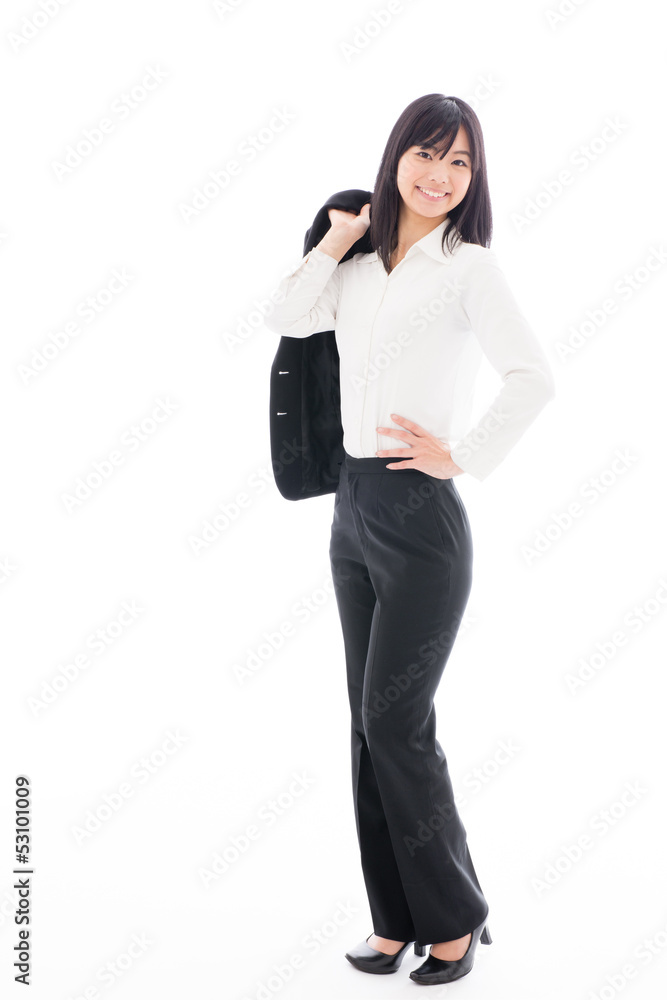 attractive asian businesswoman on white background attractive asian businesswoman on white background