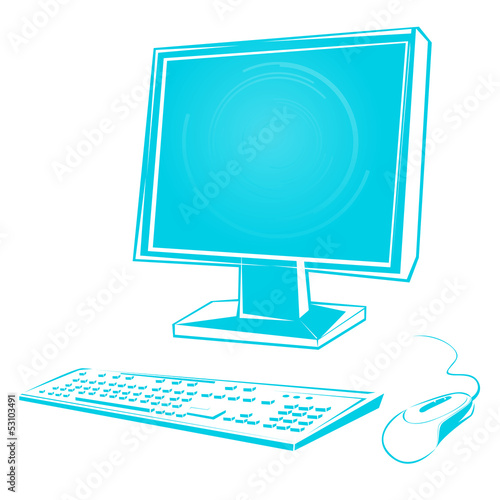 Computer Monitor Büro Vektor Silhouette Illustration