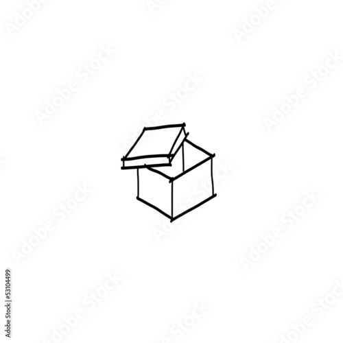 hand drawing open box