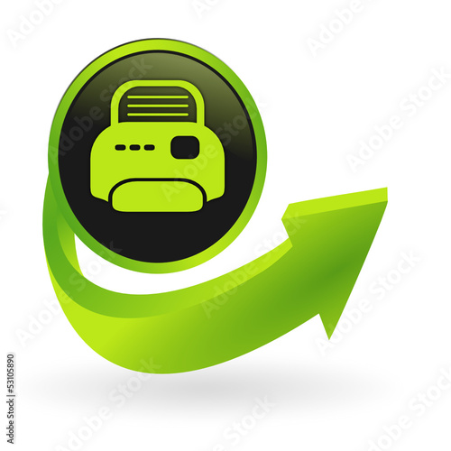 bouton imprimer flèche verte