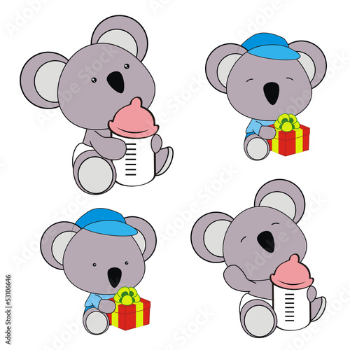 koala baby diaper cartoon set