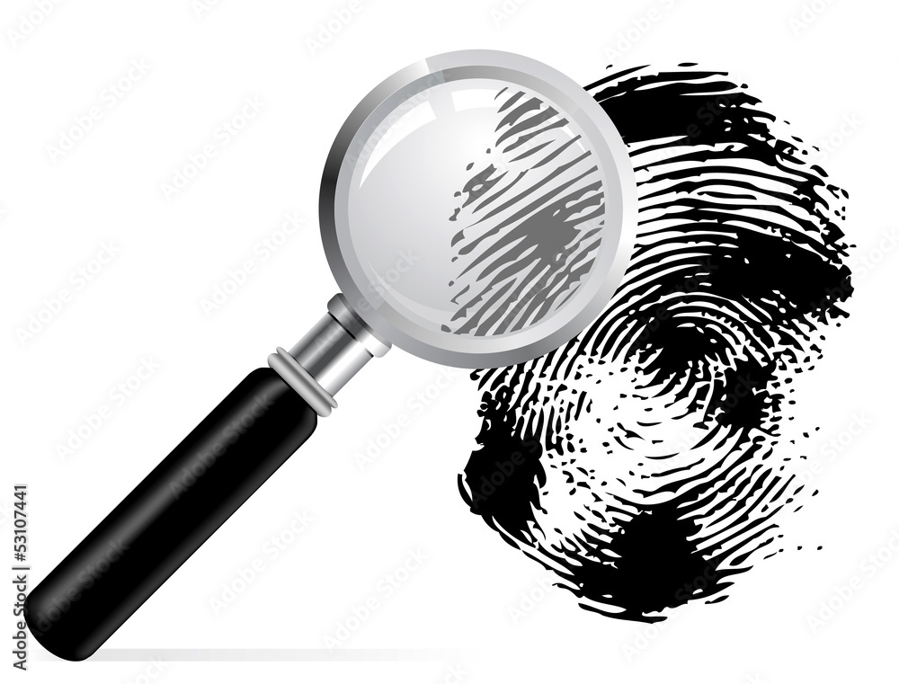 Magnifier with scaned fingerprint Magnifier with scaned fingerprint