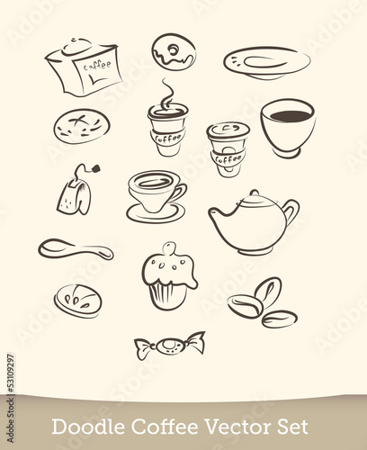 coffee doodle vector set © igorkisstochka