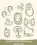 cloud computing set doodle