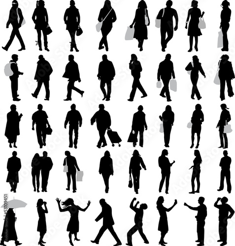 people silhouette vector