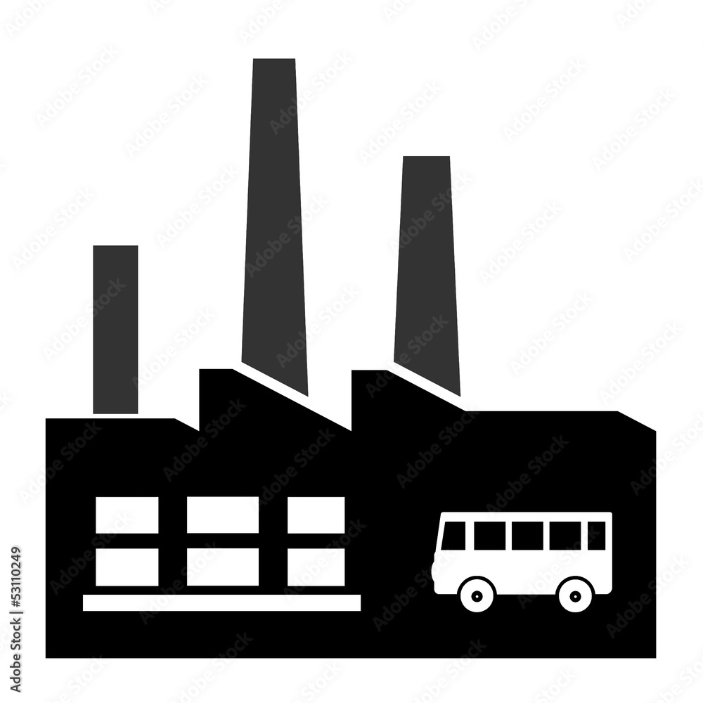 Bus dans une usine Bus dans une usine