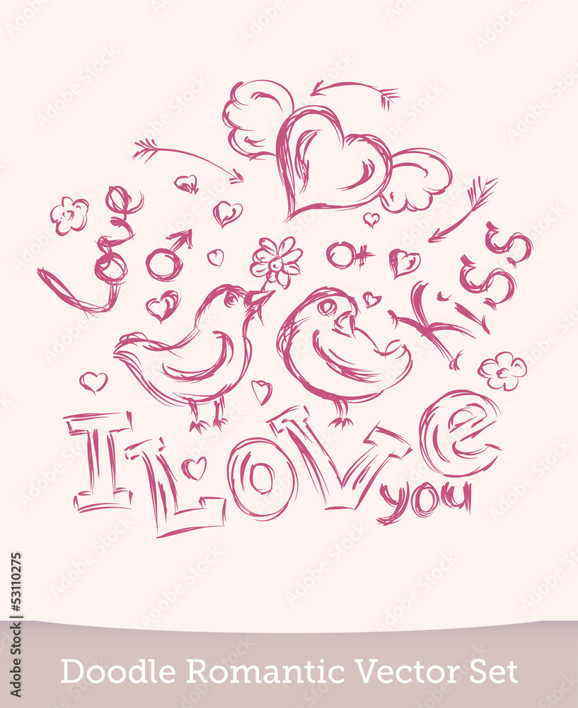 Valentine Day doodle set Valentine Day doodle set