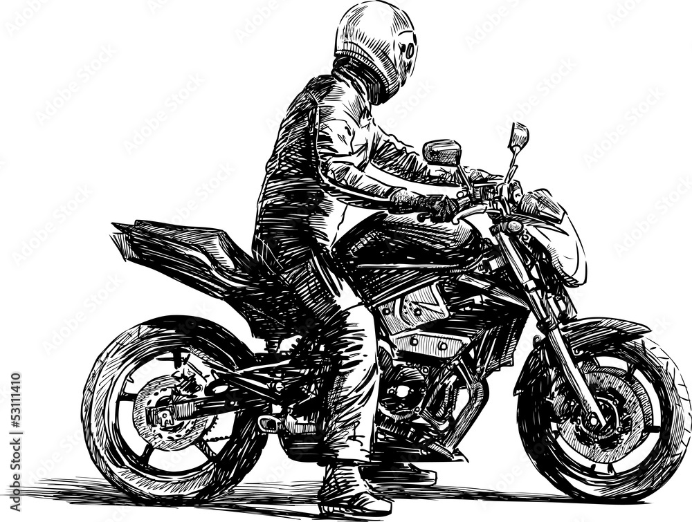 Naklejka premium man on a motorcycle