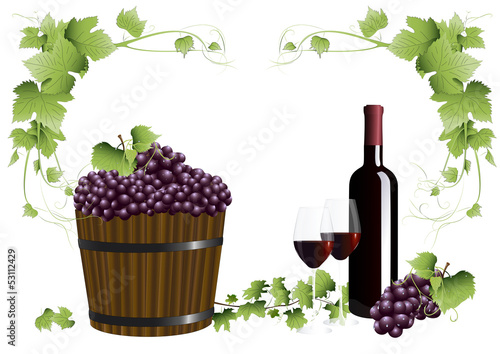 Trauben und Rotwein
