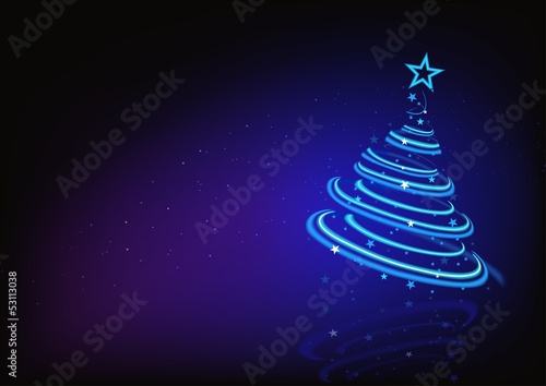 Blue Abstract Christmas Tree