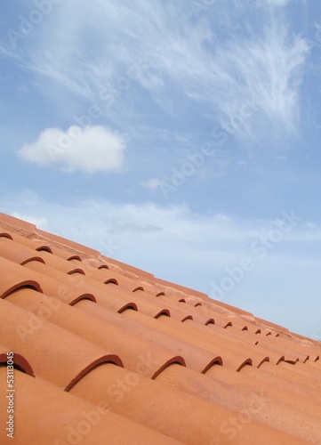los tradicionales techos de tejas rojas