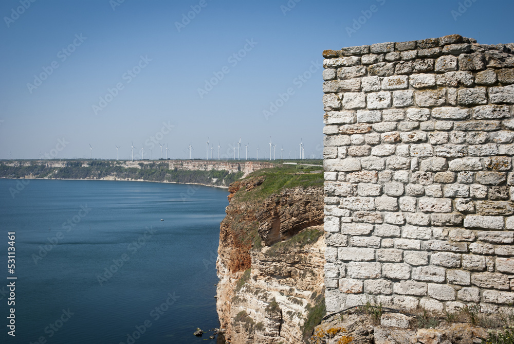 Fortress wall at Kaliakra cape in Bulgaria