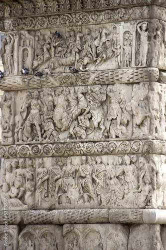 Relief at the Arch of Galerius in Thessaloniki in Greece photo