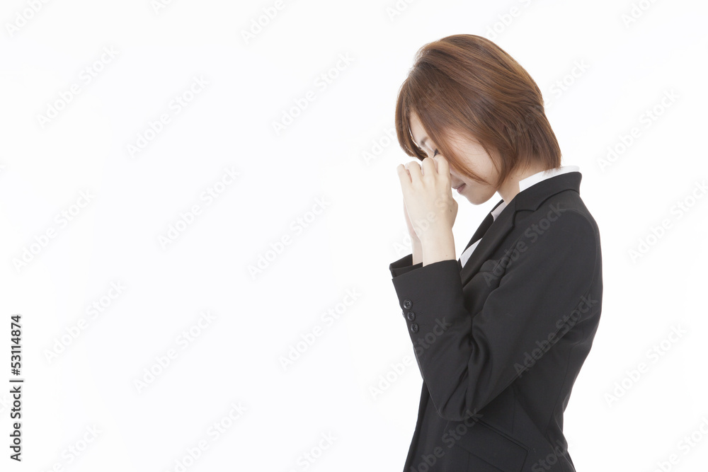 young business woman that sobbing young business woman that sobbing