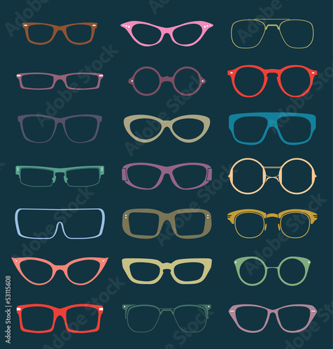Vector Set: Vintage Glasses Silhouettes