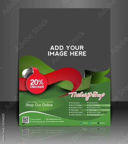 Vector gift shop brochure, flyer, magazine cover