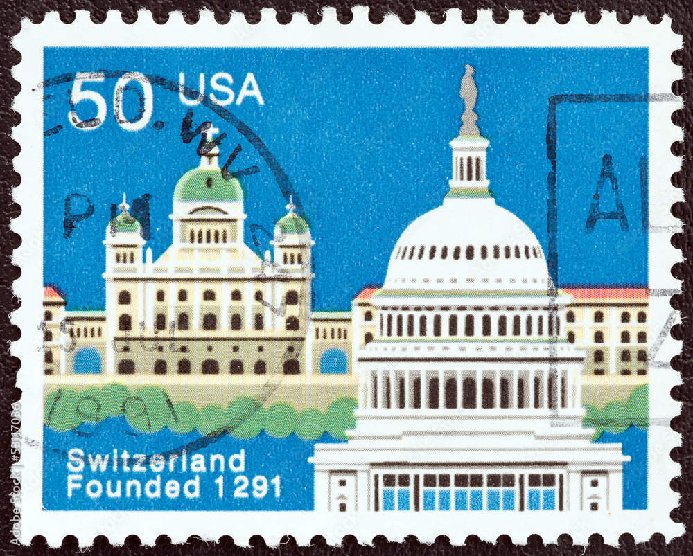 Federal Palace, Bern and Capitol, Washington (USA 1991)