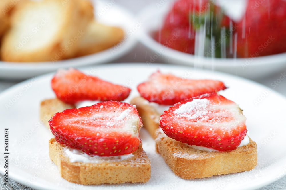 Toast with strawberry Toast with strawberry