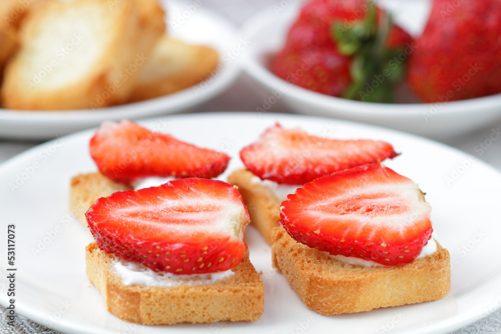Toast with strawberry Toast with strawberry