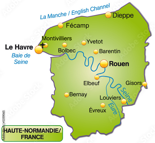 Inselkarte der Region Haute-Normandie in Frankreich