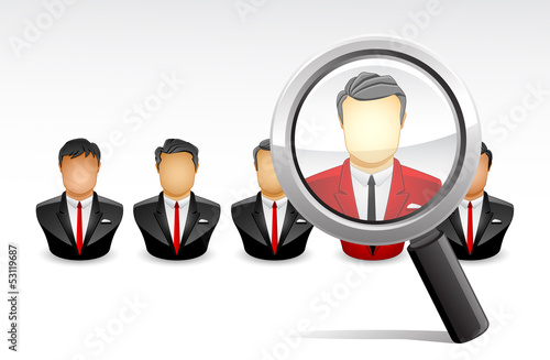 Vector Illustration of searching one the best of employee