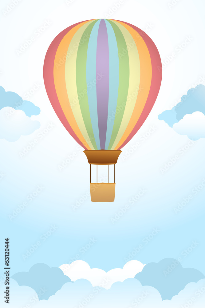 Hot air balloon flyng in the sky