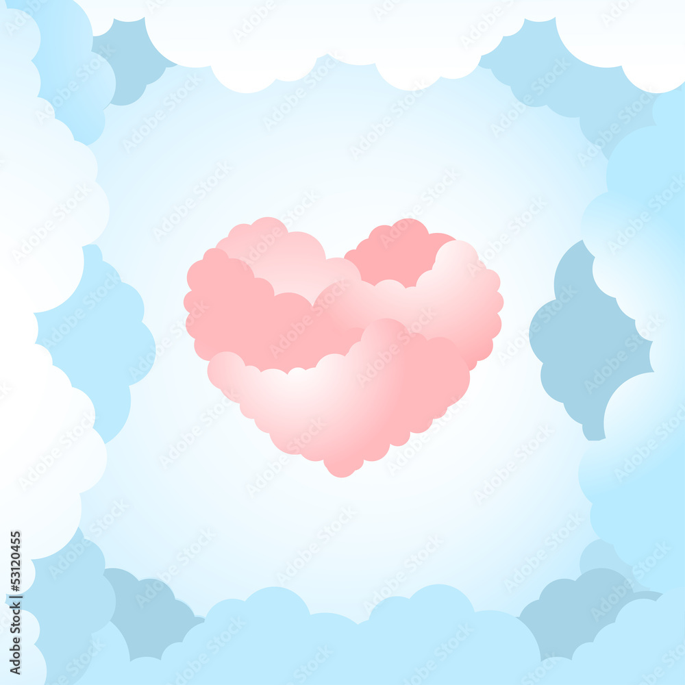 Heart shape clouds