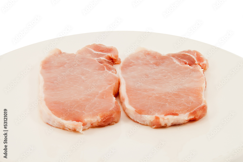 Raw pork slice.