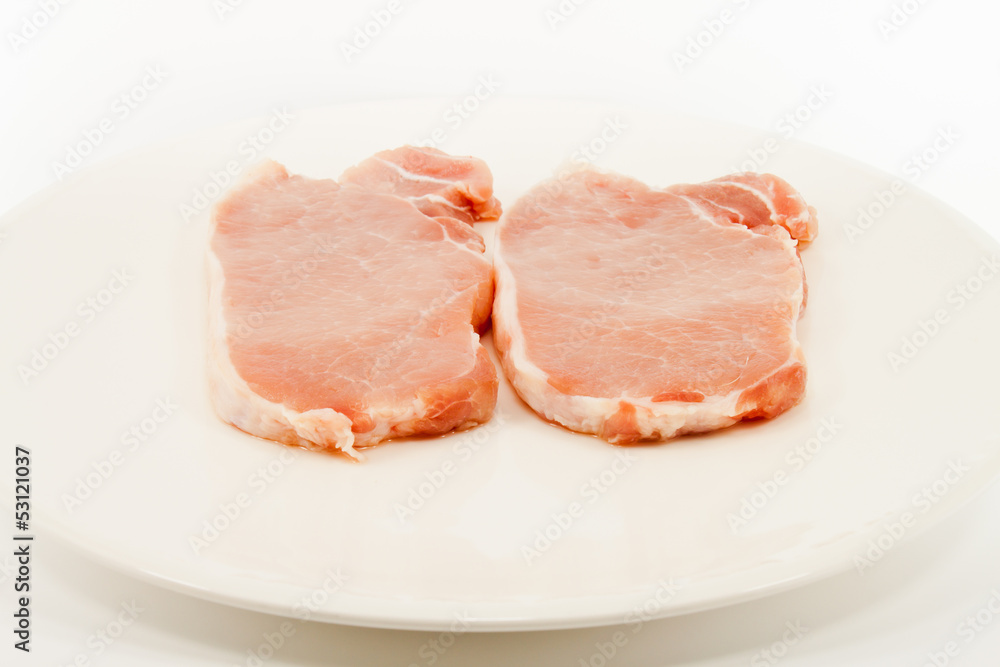 Raw pork slice.