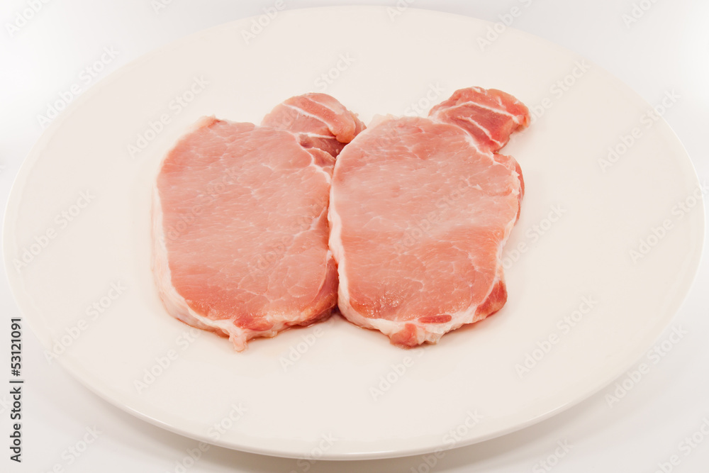 Raw pork slice.