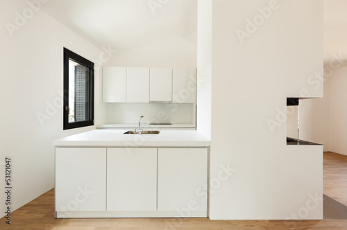 interior new house  modern white kitchen