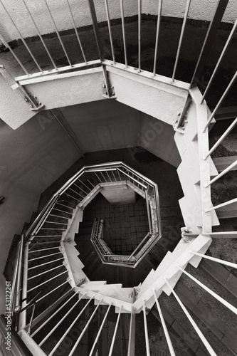 View of spiral staircase from top #53122261