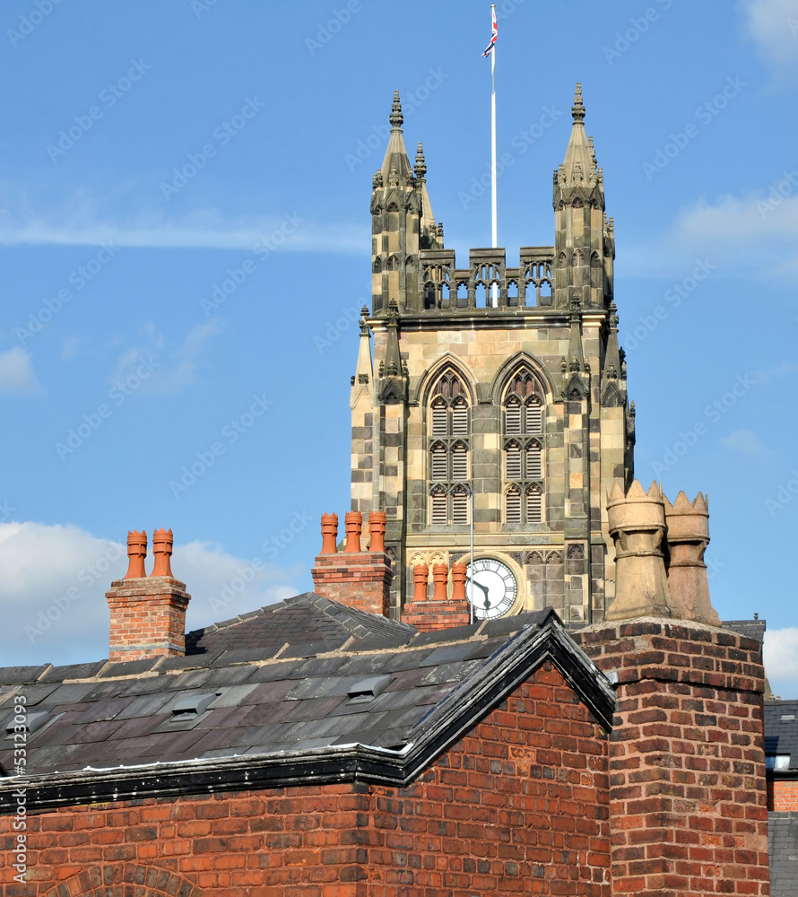 Obraz premium Church And Chimney Pots