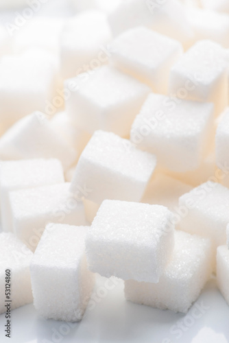 plenty of white sugar cubes backlit