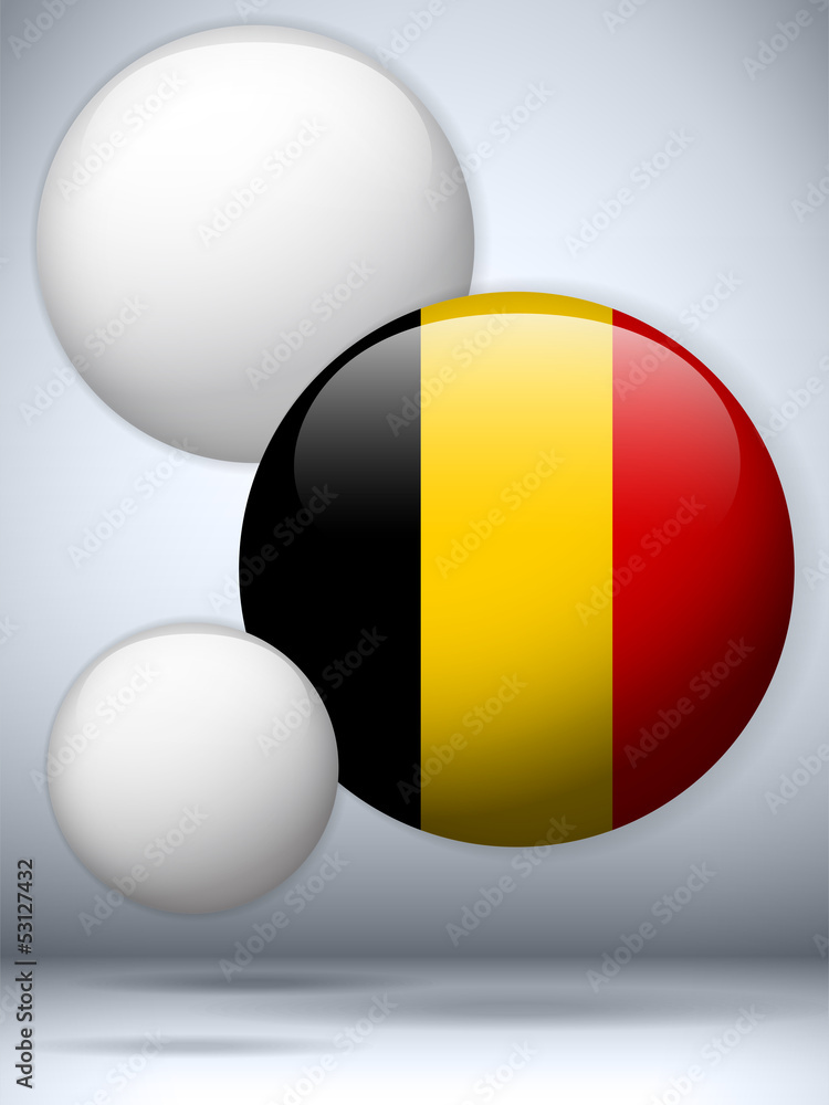 Fototapeta premium Belgium Flag Glossy Button