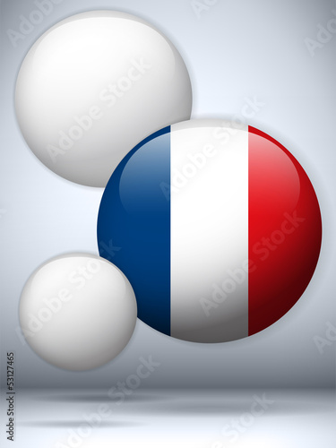 France Flag Glossy Button